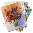 French Watercolors - Box Set of 12 Assorted Greeting Cards and Patterned Envelopes