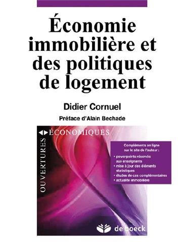 Economie immobilière et des politiques de logement Economie immobilière et des politiques de logement