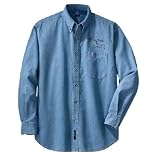Custom embroidered My Dad is Great! kids design on denim shirt