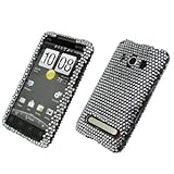 Silver Bling Diamond Design Snap-On Cover Case for Sprint HTC EVO 4G