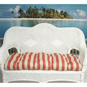 3-Piece Wicker Furniture Cushion Set - South Beach Persimmon Stripe from Furniture Cushions