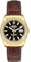 Rolex Datejust Black Index Dial Fluted Bezel 18k Yellow Gold Leather Strap Mens Watch 116138BKSL