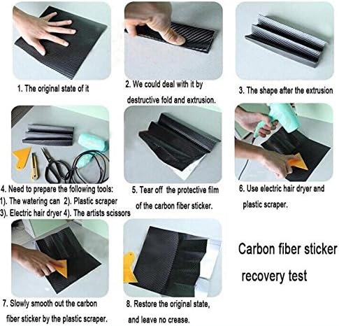 NisonTop™ 12"x50" 4D Carbon Fiber Vinyl Car Truck DIY Wrap Sheet Film Sticker Decal Roll(white)
