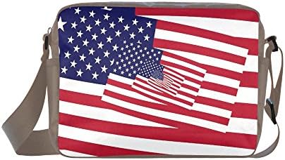 HomeWishes Flag Nylon Waterproof Classic Crossbody Nylon Bags for Men And Women,Brown