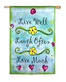 Live Well Laugh Often Love Much Applique Flag
