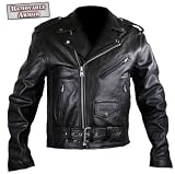 Xelement Men's Armored Premium Cowhide Leather Classic Biker Jacket
