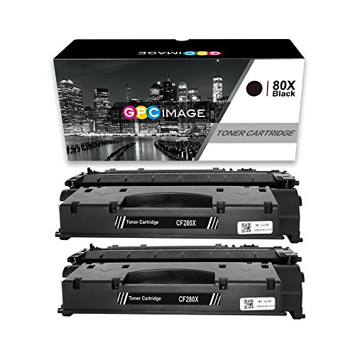 GPC Image 2 Compatible Toner Replacement for HP 80X CF280X (2 Black) for use in HP LaserJet Pro M425dw Wireless All-in-One 400 M401n M425dn Printers