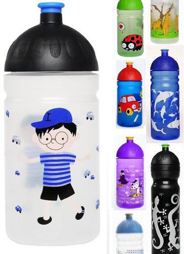 Produkt-Bild: ISYbeTrinkflasche 500ml Jungs, transparent, schadstofffrei, sp&uuml;lmaschinengeeignet, auslaufsicher