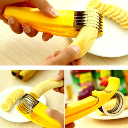 Ieasycan Yellow Stainless Steel Banana /Sausage /Hot Dogs Slicer