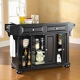 Crosley Furniture Alexandria Solid Black Granite Top Kitchen Island in Blac ....