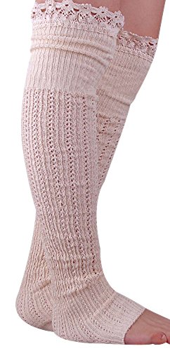 Vonfon Womens Crochet Lace Trim Cotton Knit Warmers Socks Leg Warmers