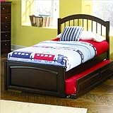 IMAGE OF Twin Atlantic Furniture Windsor Platform Bed with Raised Panel Footboard in Antique Walnut Finish