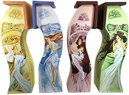 4 Seasons Dancing Happy House, Set of 4 pcs - Incredible Gift For People Who Have Everything - Wooden House Decor - Hand Painting - The Best Gift Ever