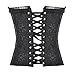 Muka Women Black Boned Corset Plus Size Halloween Bustier Waist Cincher