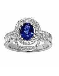 18K White Gold Tanzanite and Diamond Ring -- LIFETIME WARRANTY