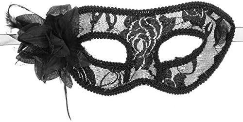 Women's Halloween Costumes Fashion Elegant Lily Flower Feather Lace Eye Masks