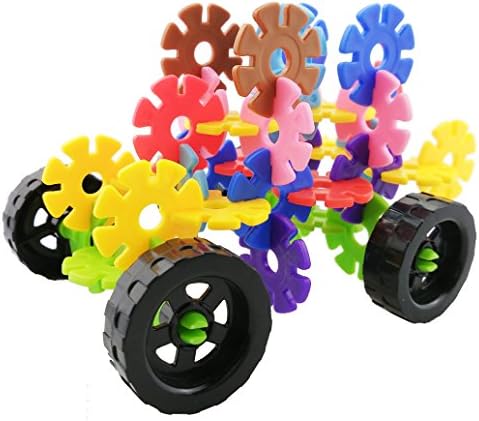 AWESOME Flakes 300 Discs with Wheels Building Set Engineering Toy - Promotes Fine Motor Skills Development - Therapy Tools | STEM Challenges | KIDS SAFE Material! Lab Test Approved!