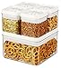 Set of 4 - Airtight Plastic Storage Canister Set, Food Saver Container w/ Vacuum Seal Locking Lid