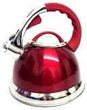 3.5 LITRE STAINLESS STEEL WHISTLING KETTLE RED  from Prima