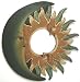 Hand Painted Green Sun / Crescent Moon Wall Mirror