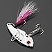 SAGUARO 4pcs 55mm VIB Metal Spoon Fishing Hard Lure Bass Blade Crank Bait Treble Hooks Spinners Sequins Paillette with Pin Feather Vibration Fishing Tackle Tools
