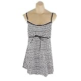 It Figures! Slender Thighs Collection Chain Framed Print Drawstring Swimdress Style Swimsuit