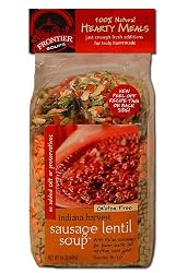 Frontier Soups Hearty Meals Indiana Harvest Sausage Lentil Soup, 16-Ounce Bags (Pack of 4)