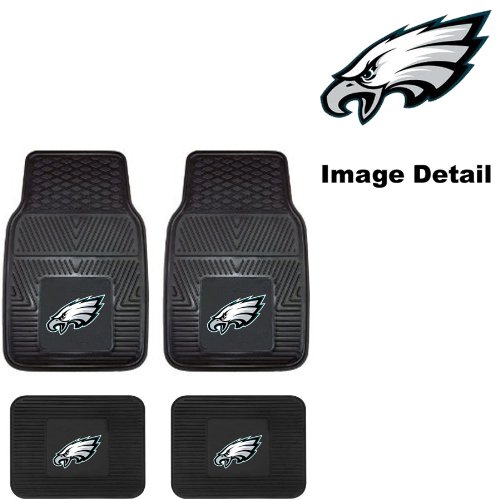 NFL Philadelphia Eagles Car Floor Mats Heavy Duty 4-Piece Vinyl - Front and Rear On Sale