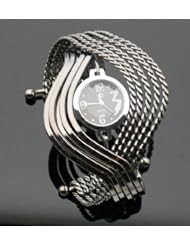 Rarelove Stainless Steel Fashion Weave Wrap Around Lady Womens Bracelet Wrist Watch