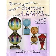 19th Century Patterned Art Glass Chamber Lamps