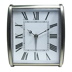 Retro Alarm Clock - Brushed Silver