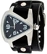 Nemesis #LBB011K Men's Premium Wide Leather Strap Futuristic Watch