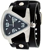 Nemesis #LBB011K Men's Premium Wide Leather Strap Futuristic Watch