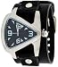 Nemesis #LBB011K Men's Premium Wide Leather Strap Futuristic Watch