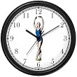 Blue Ballerina Ballet Dancer No.3 - Wall Clock by WatchBuddy Timepieces (Black Frame)