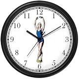 Blue Ballerina Ballet Dancer No.3 - Wall Clock by WatchBuddy Timepieces (Black Frame)