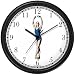 Blue Ballerina Ballet Dancer No.3 - Wall Clock by WatchBuddy Timepieces (Black Frame)