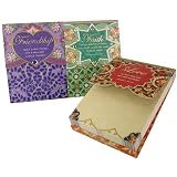 Friendship, Faith, Love Assorted Sayings Set of 3 Gold Foil Embellished Pocket Note Pads