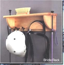 Wooden Bridle and Whip Rack