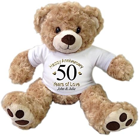 Personalized Anniversary Teddy Bear - 13 Inch Honey Vera Bear