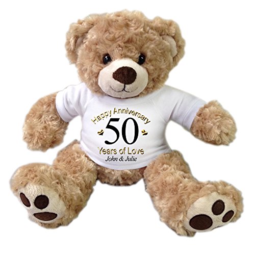 Personalized Anniversary Teddy Bear - 13 Inch Honey Vera Bear