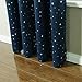 Flamingo P (Single Panel Room Darkening Printed Navy with Sliver Stars Curtain, Unlined Grommet Drape, Polyester Soft Microfiber 63 by 52 inch