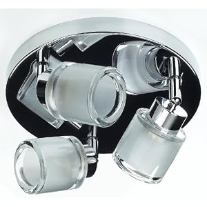 Canarm ICW334A03CH9 Allure 3 Bulb Flush Mount Track Light, Chrome with Opalescent Glass by Canarm