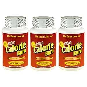 Asian Calorie Burn by Life Smart Labs. Weight Loss Diet pills, 180 capsules , 3 months Supply, 1 per day, 60 per bottle, slimming formula, fat burnning, appetite suppressant ( 3 Pack) Asian Calorie Burn by Life Smart Labs. Weight Loss Diet pills, 180 capsules , 3 months Supply, 1 per day, 60 per bottle, slimming formula, fat burnning, appetite suppressant ( 3 Pack)