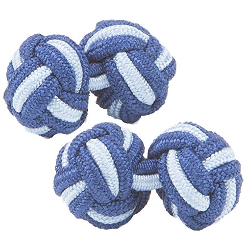 Dark Blue & Baby Blue Silk Knot Cufflinks | Cuffs & Co