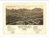 Historic Buena Vista, Colorado, c. 1882 (S) Panoramic Map Poster Print Reprint Giclee