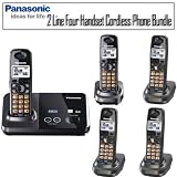Panasonic KX-TG9322T DECT 6.0 2 Line Four Handset Cordless Phone Bundle