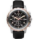 Fossil Men's FS4545 Black Leather Strap Black Analog Dial Chronograph Watch