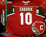 Marian Gaborik Autographed/Hand Signed Minnesota Wild Reebok Premier Red Jersey