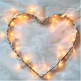 Fairy Lights 25cm Heart With 50 Clear Fairy Lights